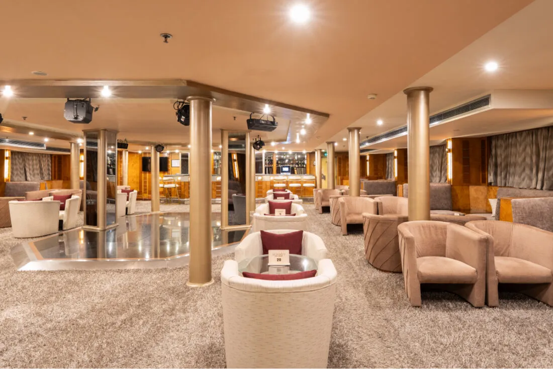 Lounge aboard the Lady Mary Nile Cruise Nile cruise